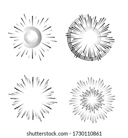 Radial speed Lines in Circle Form for comic books . fireworks Explosion background . Vector Illustration . Starburst
 round Logo . Circular Design element . Abstract Geometric star rays . Sunburst .