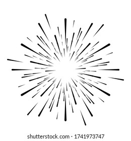 Radial speed Lines in Circle Form for comic books . fireworks Explosion background . Vector Illustration . Starburst
 round Logo . Circular Design element . Abstract Geometric star rays . Sunburst .