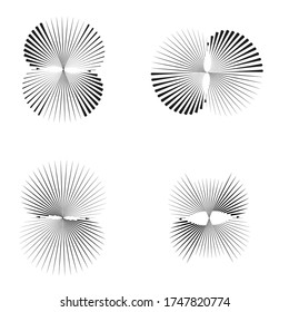 Radial speed Lines in Circle Form for comic books . fireworks Explosion background . Vector Illustration . Starburst
 round Logo . Circular Design element . Abstract Geometric star rays . Sunburst .