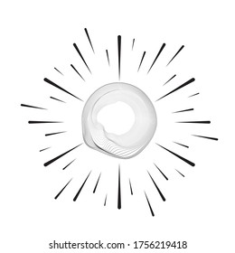 Líneas de velocidad radial en forma de círculo para historietas . fuegos artificiales Fondo de explosión . Ilustración vectorial. Starburst
 logotipo redondo. Elemento de diseño circular. Resumen Rayos de estrellas geométricas . Salto de sol.