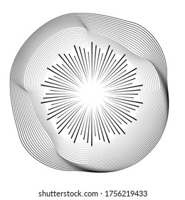 Radial speed Lines in Circle Form for comic books . fireworks Explosion background . Vector Illustration . Starburst
 round Logo . Circular Design element . Abstract Geometric star rays . Sunburst .
