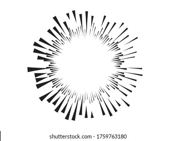 Radial speed Lines in Circle Form for comic books . fireworks Explosion background . Vector Illustration . Starburst
 round Logo . Circular Design element . Abstract Geometric star rays . Sunburst .