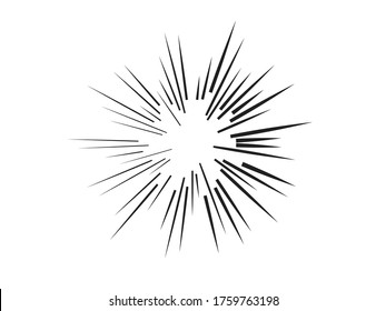 Radial speed Lines in Circle Form for comic books . fireworks Explosion background . Vector Illustration . Starburst
 round Logo . Circular Design element . Abstract Geometric star rays . Sunburst .