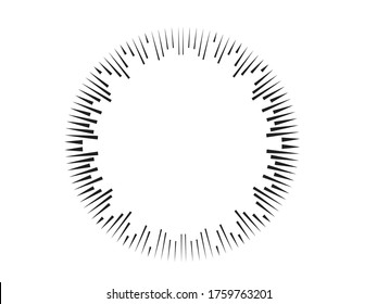 Radialgeschwindigkeits-Linien in Circle Form für Comicbücher . Feuerwerk Explosionshintergrund . Vektorgrafik . Starburst
 rundes Logo. Circular Design Element. Abstrakte geometrische Sternchen . Sonnenbrand.