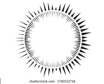 Radial speed Lines in Circle Form for comic books . fireworks Explosion background . Vector Illustration . Starburst
 round Logo . Circular Design element . Abstract Geometric star rays . Sunburst .
