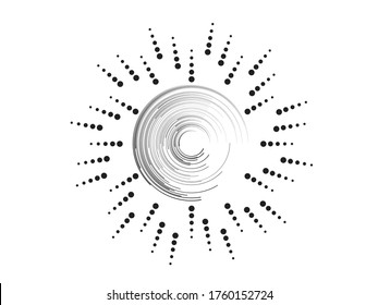 Radial speed Lines in Circle Form for comic books . fireworks Explosion background . Vector Illustration . Starburst
 round Logo . Circular Design element . Abstract Geometric star rays . Sunburst .