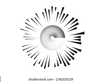 Radial speed Lines in Circle Form for comic books . fireworks Explosion background . Vector Illustration . Starburst
 round Logo . Circular Design element . Abstract Geometric star rays . Sunburst .