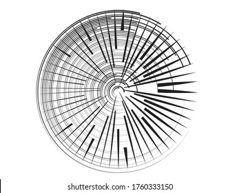 Radial speed Lines in Circle Form for comic books . fireworks Explosion background . Vector Illustration . Starburst
 round Logo . Circular Design element . Abstract Geometric star rays . Sunburst .