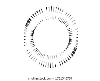 Radialgeschwindigkeits-Linien in Circle Form für Comicbücher . Feuerwerk Explosionshintergrund . Vektorgrafik . Starburst
 rundes Logo. Circular Design Element. Abstrakte geometrische Sternchen . Sonnenbrand.