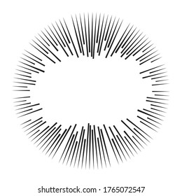 Radial speed Lines in Circle Form for comic books . fireworks Explosion background . Vector Illustration . Starburst
 round Logo . Circular Design element . Abstract Geometric star rays . Sunburst .