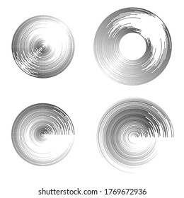 Radial speed Lines in Circle Form for comic books . Explosion background . Vector Illustration .Technology round Logo . Circular Design element . Abstract Geometric shape . Sunburst .