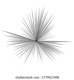 Radial speed Lines in Circle Form for comic books . fireworks Explosion background . Vector Illustration . Starburst
 round Logo . Circular Design element . Abstract Geometric star rays . Sunburst .