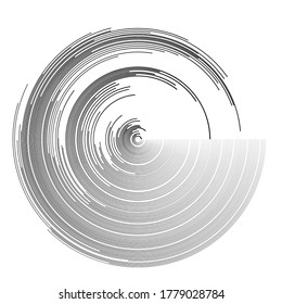 Radial speed Lines in Circle Form for comic books . Explosion background . Vector Illustration .Technology round Logo . Circular Design element . Abstract Geometric shape . Sunburst .