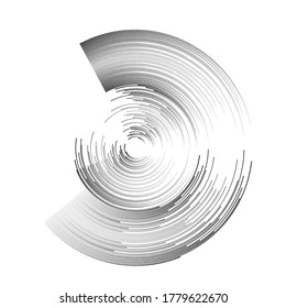 Radial speed Lines in Circle Form for comic books . Explosion background . Vector Illustration .Technology round Logo . Circular Design element . Abstract Geometric shape . 