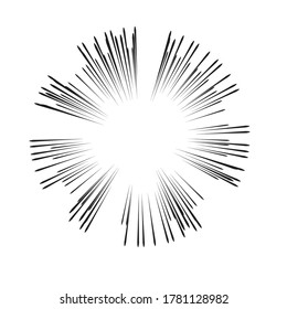 Radial speed Lines in Circle Form for comic books . fireworks Explosion background . Vector Illustration . Starburst
 round Logo . Circular Design element . Abstract Geometric star rays . Sunburst .