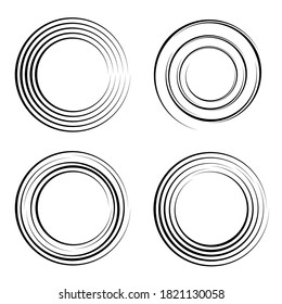 Radial speed Lines in Circle Form for comic books . Explosion background . Vector Illustration .Technology round Logo . Circular Design element . Abstract Geometric shape . Sunburst .