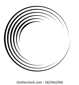 Radial speed Lines in Circle Form for comic books . Explosion background . Vector Illustration .Technology round Logo . Circular Design element . Abstract Geometric shape . Sunburst .