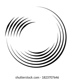 Radial speed Lines in Circle Form for comic books . Explosion background . Vector Illustration .Technology round Logo . Circular Design element . Abstract Geometric shape . Sunburst .