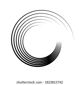 Radial speed Lines in Circle Form for comic books . Explosion background . Vector Illustration .Technology round Logo . Circular Design element . Abstract Geometric shape . Sunburst .