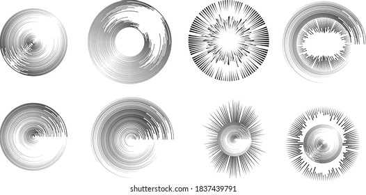 Radial speed Lines in Circle Form for comic books . fireworks Explosion background . Vector Illustration . Starburst
 round Logo . Circular Design element . Abstract Geometric star rays . Sunburst .
