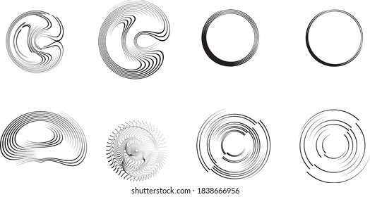 Líneas de velocidad radial en forma de círculo para historietas . Fondo de la explosión. Ilustración vectorial .Logo circular de tecnología . Elemento de diseño circular. Resumen Forma geométrica . Salto de sol.