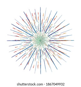 Radial speed Lines in Circle Form for comic books . fireworks Explosion background . Vector Illustration . Starburst
 Burst Logo . Circular Design element . Abstract Geometric star rays . Sunburst .