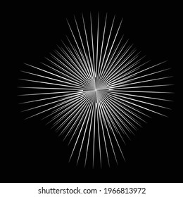Radial speed Lines in Circle Form for comic books . fireworks Explosion background . Vector Illustration . Starburst
 round Logo . Circular Design element . Abstract Geometric star rays . Sunburst .