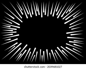 Radialgeschwindigkeits-Linien in Circle Form . Abstrakte Geometrieformen. Design für Comic-Bücher. Explosionshintergrund. Vektorgrafik.