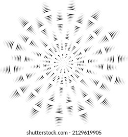 Líneas de velocidad radial en forma de círculo para historietas . fuegos artificiales Fondo de explosión . Ilustración vectorial. Logotipo circular Starburst. Elemento de diseño circular. Resumen Rayos de estrellas geométricas . Sunburst 