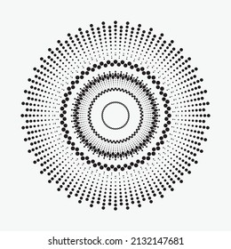 Radial speed lines in circle form for comic books. Fireworks explosion background. Vector illustration. Starburst round Logo. Circular design element. Abstract Geometric star rays.