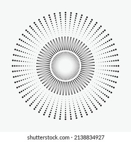 Radial speed lines in circle form for comic books. Fireworks explosion background. Vector illustration. Starburst round Logo. Circular design element. Abstract Geometric star rays.
