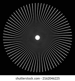 Radial speed Lines in Circle Form for comic books . fireworks Explosion background . Vector Illustration . Starburst
 round Logo . Circular Design element . Abstract Geometric star rays . Sunburst .