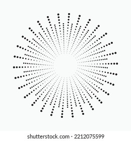 Radial speed lines in circle form for comic books. Fireworks explosion background. Vector illustration. Starburst round Logo. Circular design element. Abstract Geometric star rays.