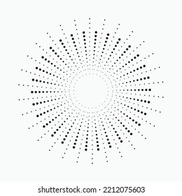Radial speed lines in circle form for comic books. Fireworks explosion background. Vector illustration. Starburst round Logo. Circular design element. Abstract Geometric star rays.