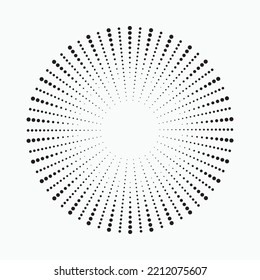 Líneas de velocidad radial en forma de círculo para libros de historietas. Fondo de la explosión de fuegos artificiales. Ilustración vectorial. Logotipo redondo Starburst. Elemento de diseño circular. Resumen Rayos de estrellas geométricas.