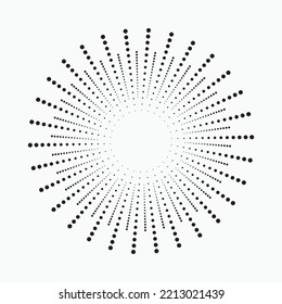 Radial speed lines in circle form for comic books. Fireworks explosion background. Vector illustration. Starburst round Logo. Circular design element. Abstract Geometric star rays.