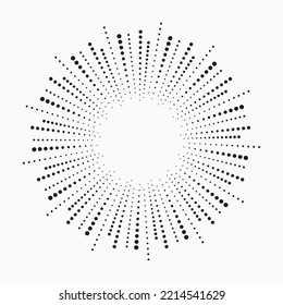 Radial speed lines in circle form for comic books. Fireworks explosion background, pattern. Starburst round Logo. Circular design element. Abstract Geometric star rays.