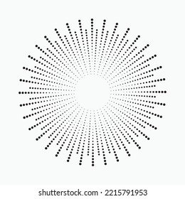Radial speed lines in circle form for comic books. Fireworks explosion background. Vector illustration. Starburst round Logo. Circular design element. Abstract Geometric star rays.
