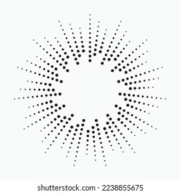 Líneas de velocidad radial en forma de círculo para libros de historietas. Fondo de la explosión de fuegos artificiales. Ilustración vectorial. Logotipo redondo Starburst. Elemento de diseño circular. Resumen Rayos de estrellas geométricas.

