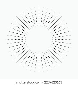 Radial speed lines in circle form for comic books. Fireworks explosion background. Vector illustration. Starburst round Logo. Circular design element. Abstract Geometric star rays.