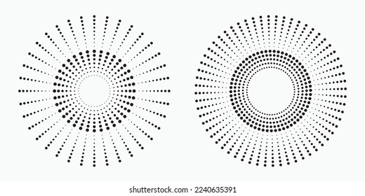 Radial speed lines in circle form for comic books. Fireworks explosion background. Vector illustration. Starburst round Logo. Circular design element. Abstract Geometric star rays.