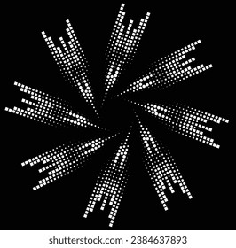 Radial speed Lines in Circle Form for comic books . fireworks Explosion background . Vector Illustration . Starburst round Logo . Circular Design element . Abstract Geometric