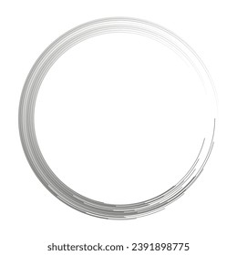 Radial speed lines in circle form. Black vector illustration on white background