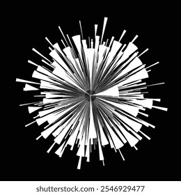 Radial speed Lines in Circle Form form ray burst . fireworks Explosion . Vector light burst . Starburst round Logo . Radiating stripes .  Design element . Abstract star rays explosion . Sunburst .