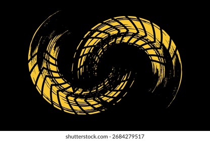 Radial speed Lines in Circle Form for comic books. Technology round Logo. Halftone dotted speed lines.