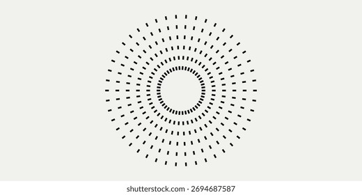 Líneas de velocidad radiales en forma de círculo para cómics. Fondo de explosión de fuegos artificiales. Ilustración vectorial. Logotipo redondo de Starburst. Elemento de diseño circular. Rayos estelares geométricos Abstractas
