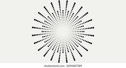 Líneas de velocidad radiales en forma de círculo para cómics. Fondo de explosión de fuegos artificiales. Ilustración vectorial. Logotipo redondo de Starburst. Elemento de diseño circular. Rayos estelares geométricos Abstractas