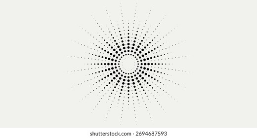 Líneas de velocidad radiales en forma de círculo para cómics. Fondo de explosión de fuegos artificiales. Ilustración vectorial. Logotipo redondo de Starburst. Elemento de diseño circular. Rayos estelares geométricos Abstractas