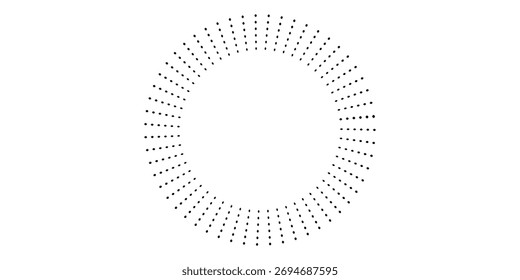 Líneas de velocidad radiales en forma de círculo para cómics. Fondo de explosión de fuegos artificiales. Ilustración vectorial. Logotipo redondo de Starburst. Elemento de diseño circular. Rayos estelares geométricos Abstractas