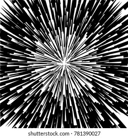 Radial speed Lines in Circle Form for comic books . Explosion background . Vector Illustration .Technology round Logo . Circular Design element . Abstract Geometric shape . Sunburst .